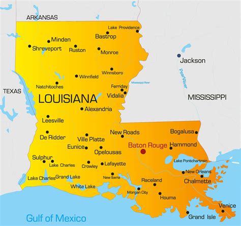 louisiana map with cities